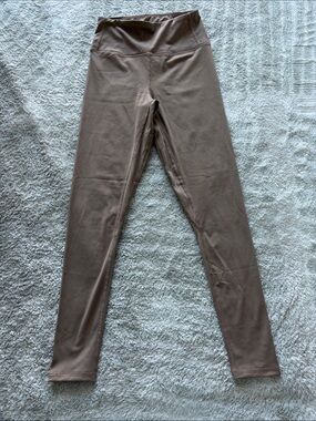 High-Rise Brown Women's Performance Leggings